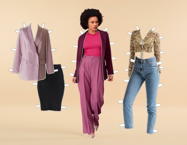 A woman showcasing different outfits created using her capsule wardrobe. The image demonstrates the versatility and style possibilities of a minimalist wardrobe, inspiring viewers to create their own unique combinations.