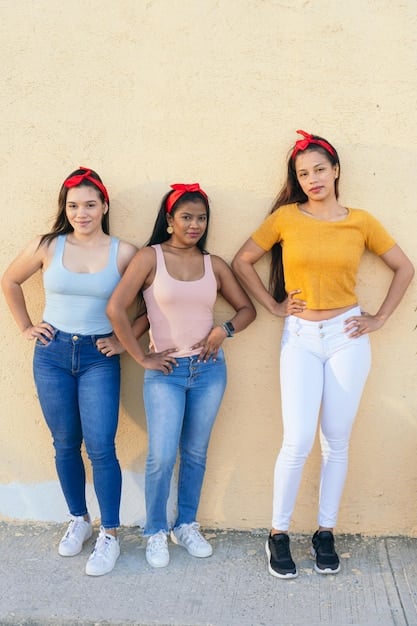 Three diverse women are shown. The first is wearing high-waisted jeans and tucked in blouse. The second in a cinched waist dress, and the third is wearing a structured blazer, all outfits emphasize their figures and confidence.