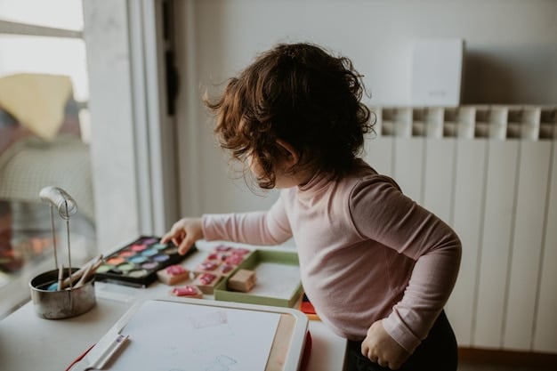 A close-up photo of a smiling child drawing with crayons at a table, with sunlight streaming through a nearby window, conveying a sense of warmth and hope.