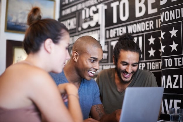 A diverse group of startup employees brainstorming ideas in a modern co-working space in Barcelona, showcasing collaboration, creativity, and a vibrant work environment that attracts and retains top talent.