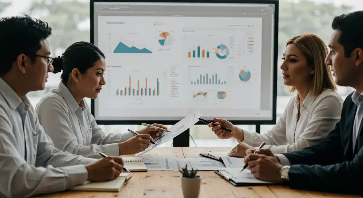 Emprendedores mexicanos discutiendo estrategias fiscales para el 2025.