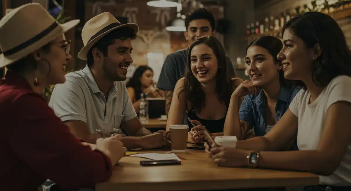 Jóvenes mexicanos expresando su individualidad a través de la moda en un entorno creativo.