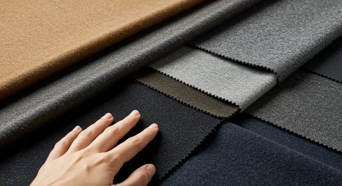 Muestra de telas de alta calidad como cachemira, seda y algodón orgánico, destacando la importancia de los materiales en la moda atemporal.