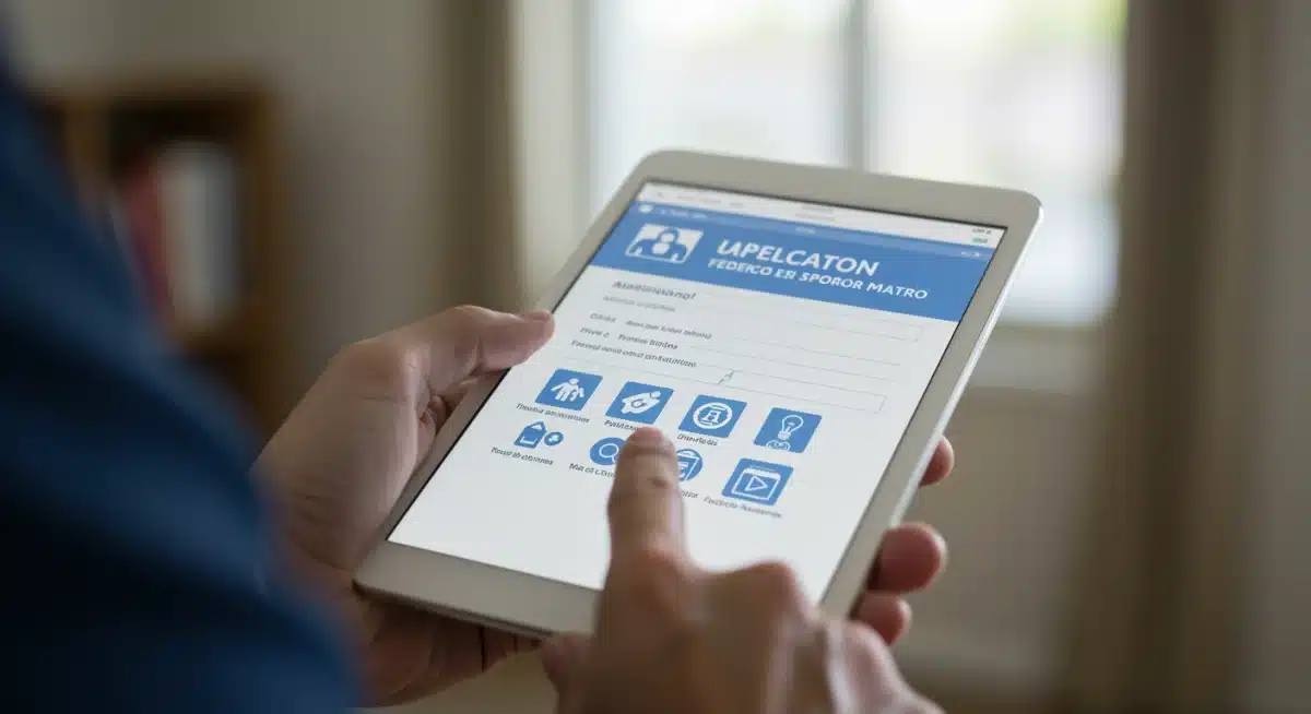 Persona aplicando a un programa de apoyo federal en línea