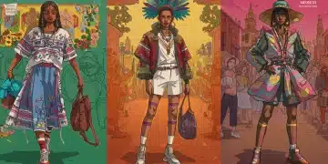 Modelos presentando diseños de las tres colaboraciones de moda mexicana más esperadas para 2026, con un fondo urbano y elementos textiles.