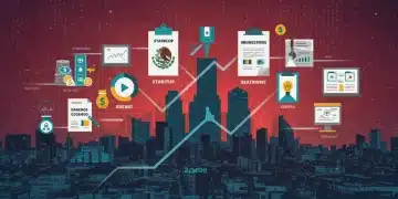 Gráfico comparativo de apoyos gubernamentales para empresas emergentes en México en 2026, destacando financiamiento y asesoría.