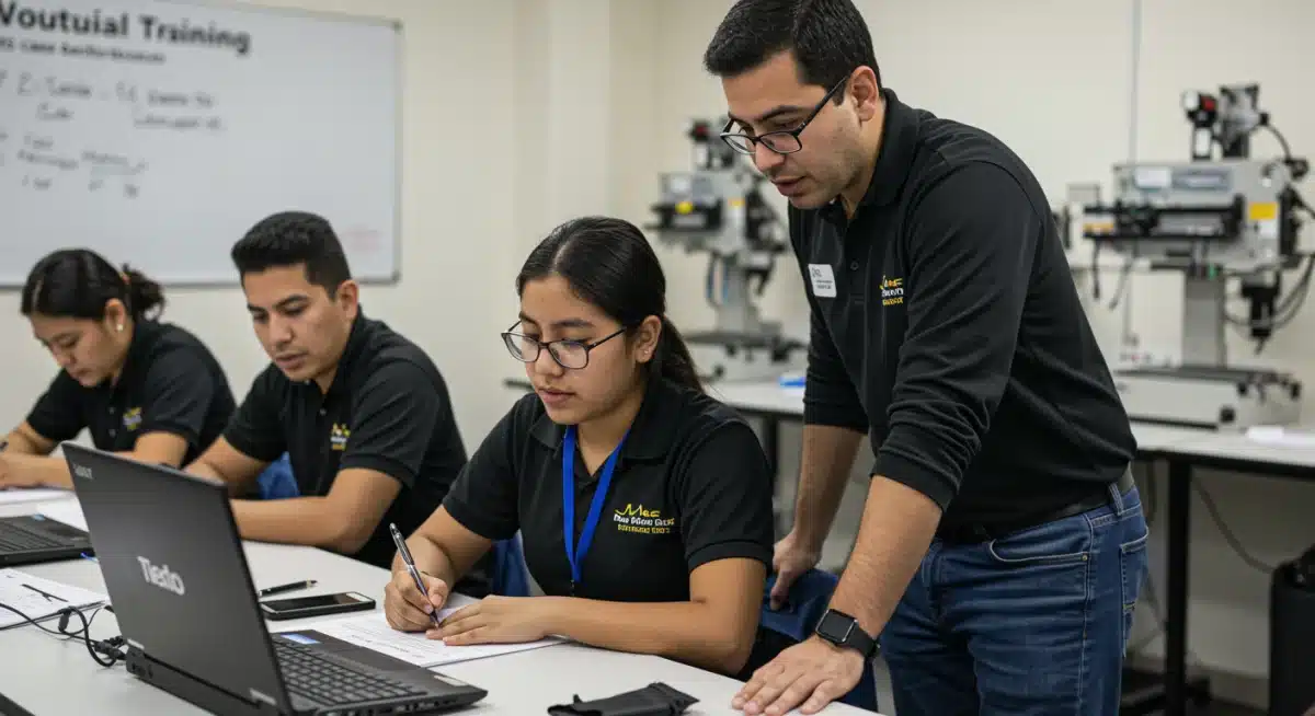 Joven mexicana en un taller de capacitación técnica, desarrollando habilidades para el futuro laboral.