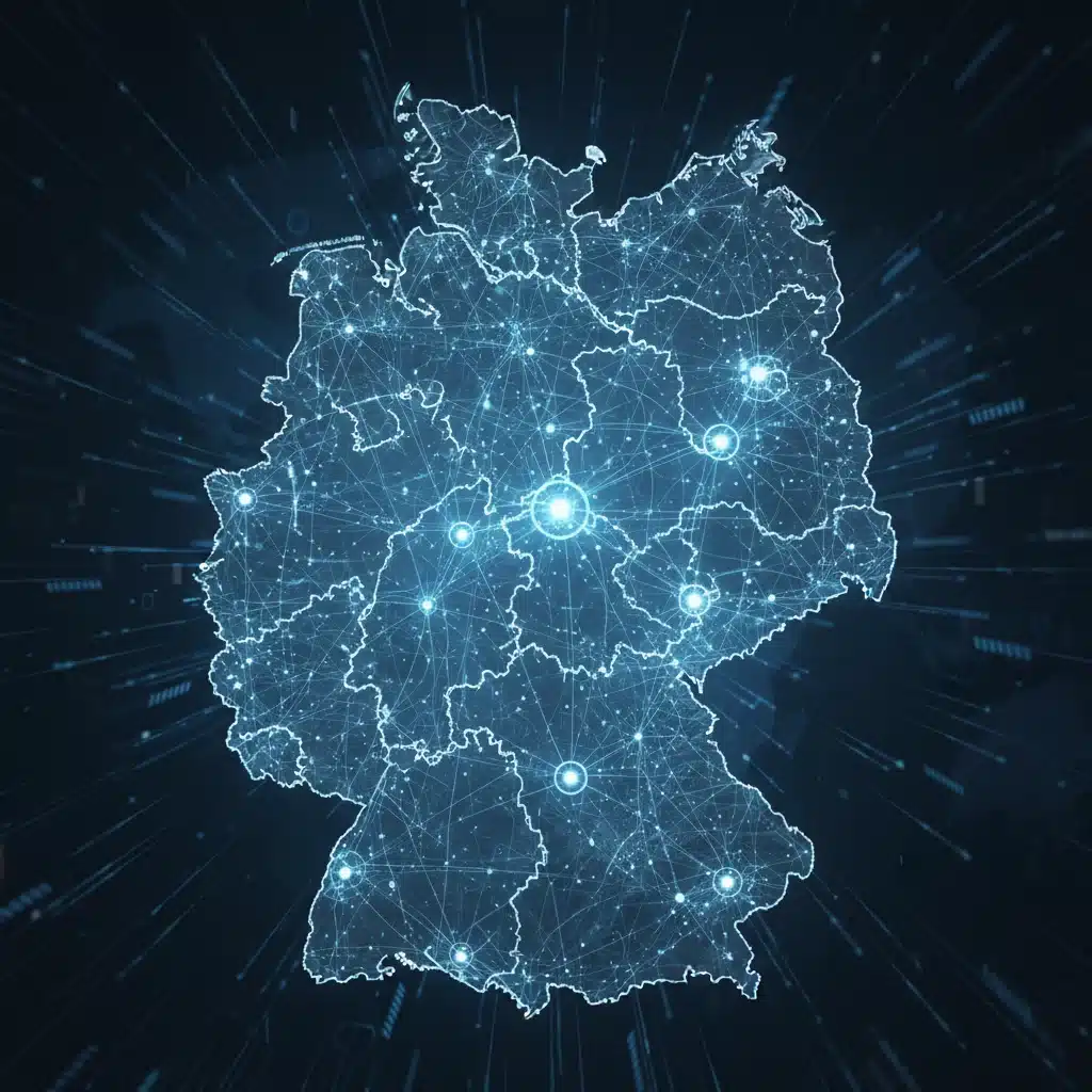 Netzwerk digitaler Verbindungen symbolisiert Breitbandausbau und 5G-Infrastruktur in Deutschland