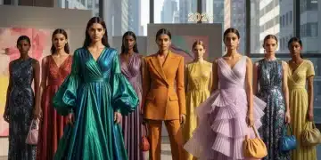 Frauen in stilvoller Damenbekleidung aus verschiedenen hochwertigen Stoffen, Modetrends 2026.