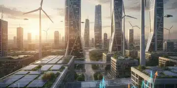 Zukunft der Energiepreise in Deutschland 2026: Windräder und Solaranlagen in urbaner Landschaft