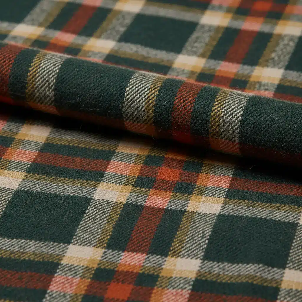 Nahaufnahme Flanellhemd Stoffmuster Herbst