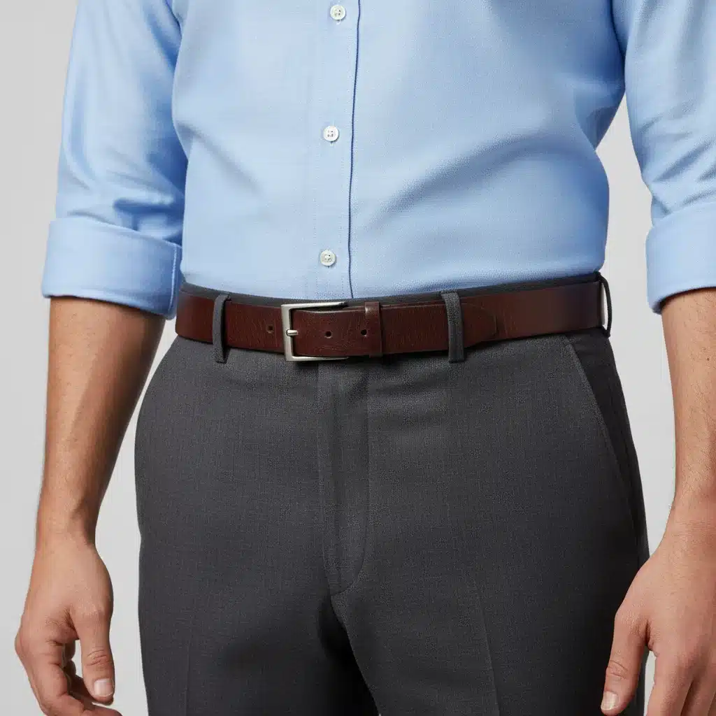 Mann in hochwertigem Business-Casual-Hemd mit hochgekrempelten Ärmeln