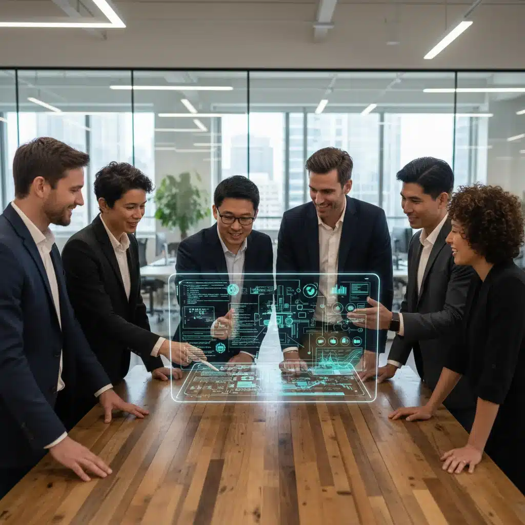 Team arbeitet an digitaler Transformation und Innovation in Deutschland