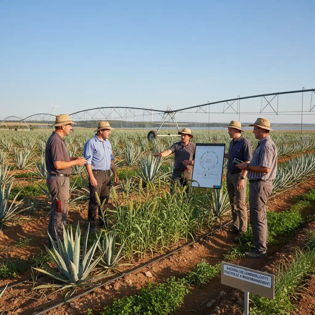 Landwirte besprechen innovative Anbaumethoden und Wassermanagement gegen den Klimawandel