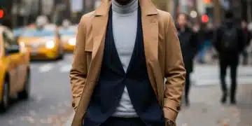 Stylischer Mann im Layering-Look für Herbst 2026 mit Trenchcoat und Blazer