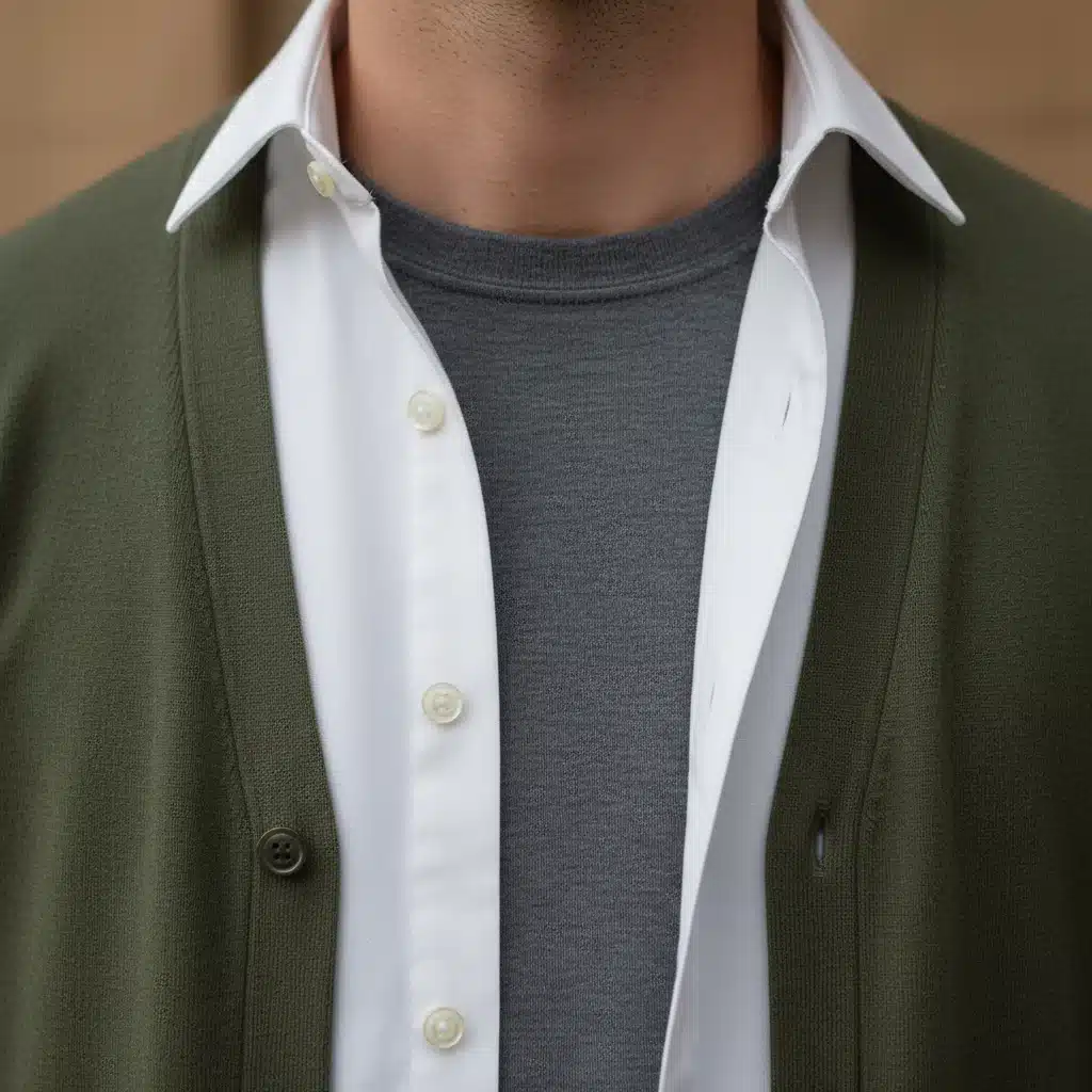 Detailaufnahme eines Layering-Outfits für Herren mit verschiedenen Texturen