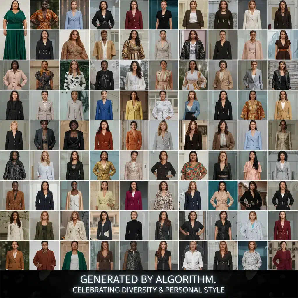 Vielfältige Frauen mit personalisierten KI-Outfits