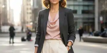Stilvolle Frau über 40 in modernem Blazer-Outfit, selbstbewusst und elegant