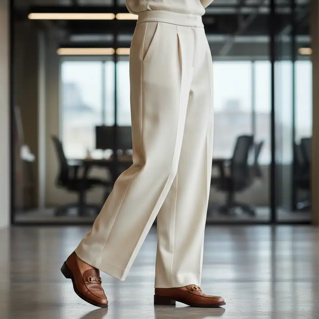 Weite Hose und Loafer für Business-Casual-Komfort