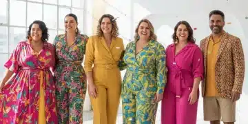 Modelos plus size diversas em roupas estilosas de uma coleção brasileira de 2026, celebrando a moda inclusiva.