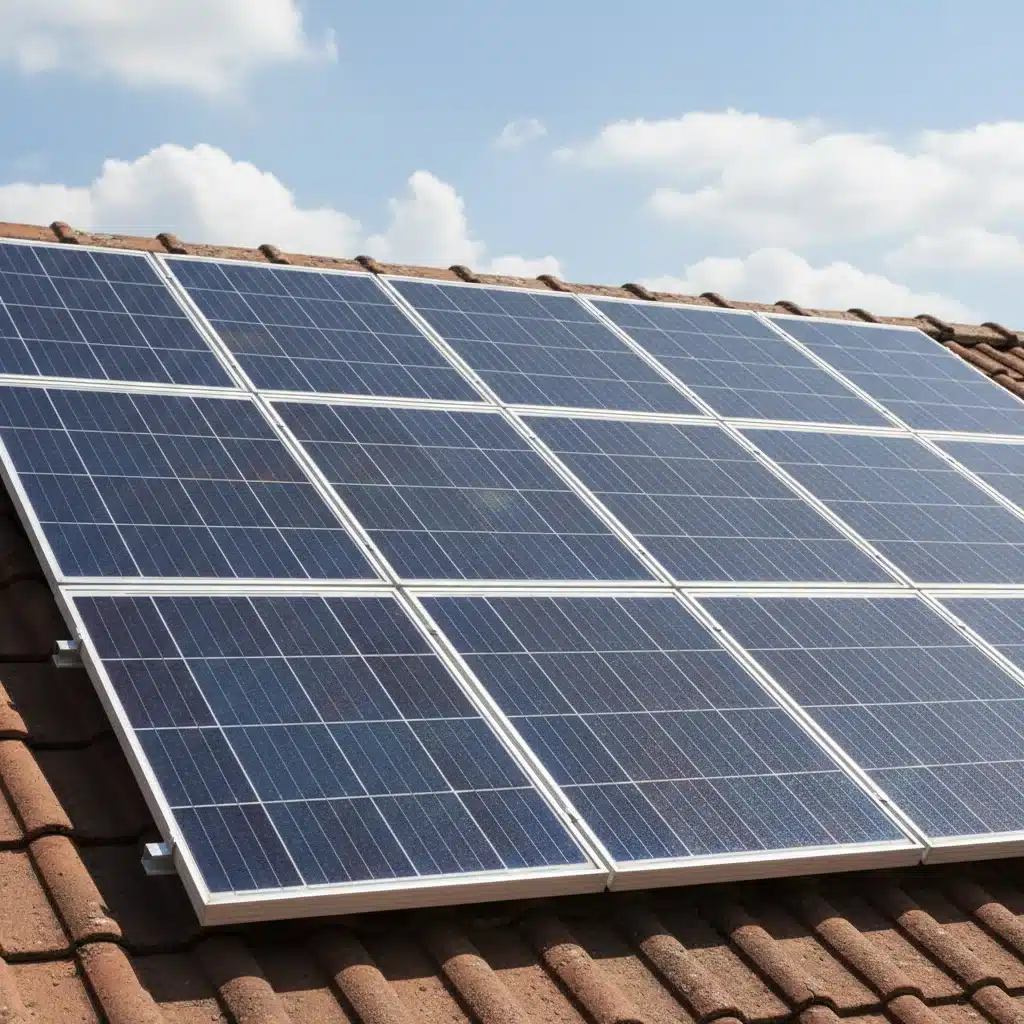 Painéis solares fotovoltaicos instalados em telhado residencial capturando luz solar