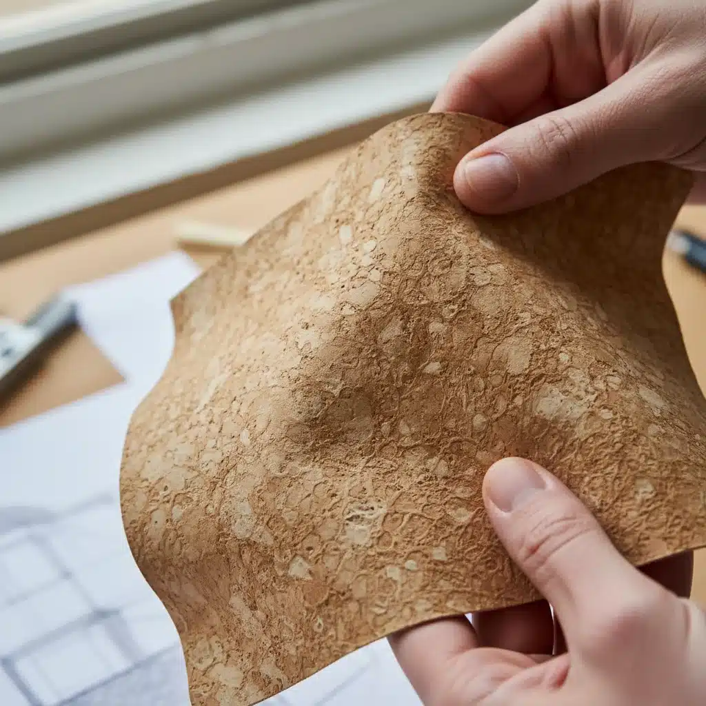 Textura detalhada de couro de cogumelo (micélio), evidenciando sua aparência natural e resistência.