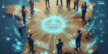 Carte de France connectée numériquement, symbolisant les aides à la digitalisation des entreprises.