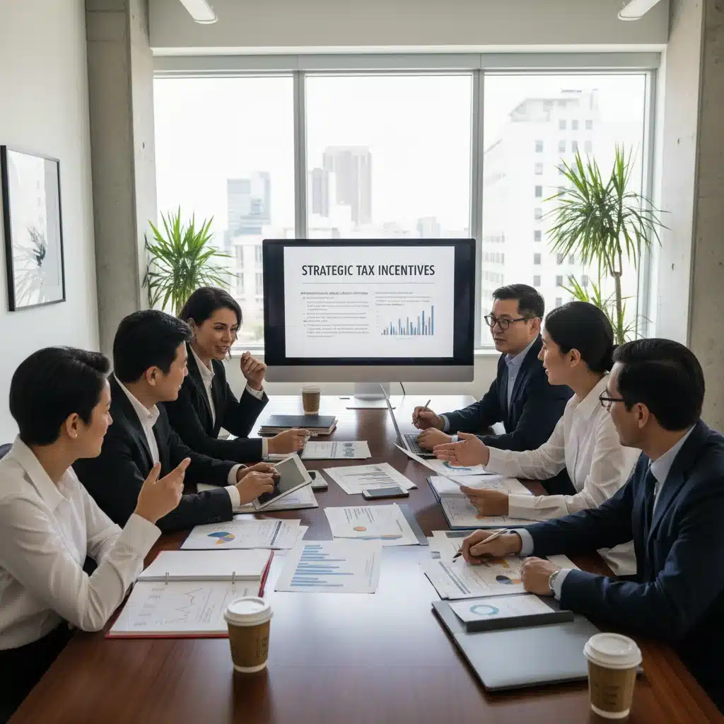 Entrepreneurs et conseillers financiers collaborant sur la stratégie fiscale.