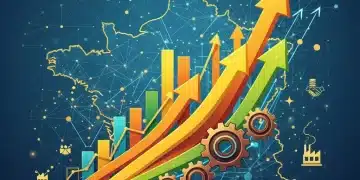 Graphique de croissance économique de la France avec flèches ascendantes