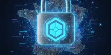 Cadenas numérique protégeant la France, symbolisant les investissements en cybersécurité.