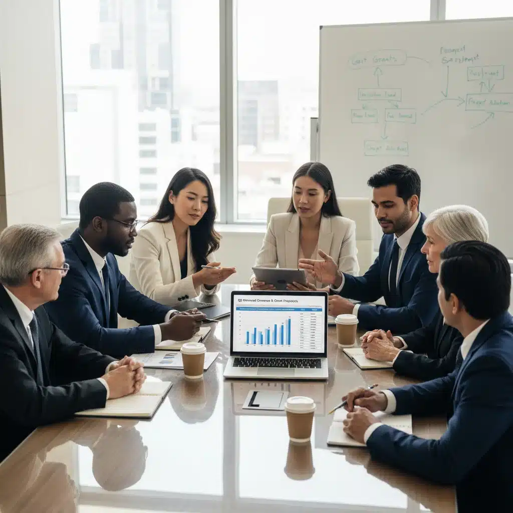 Équipe d'entreprise collaborant sur l'optimisation des aides d'État disponibles