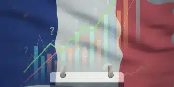 Graphiques économiques montrant une tendance à la hausse de l'inflation en France, avec des éléments visuels représentant l'année 2026 et des stratégies d'adaptation pour les consommateurs.