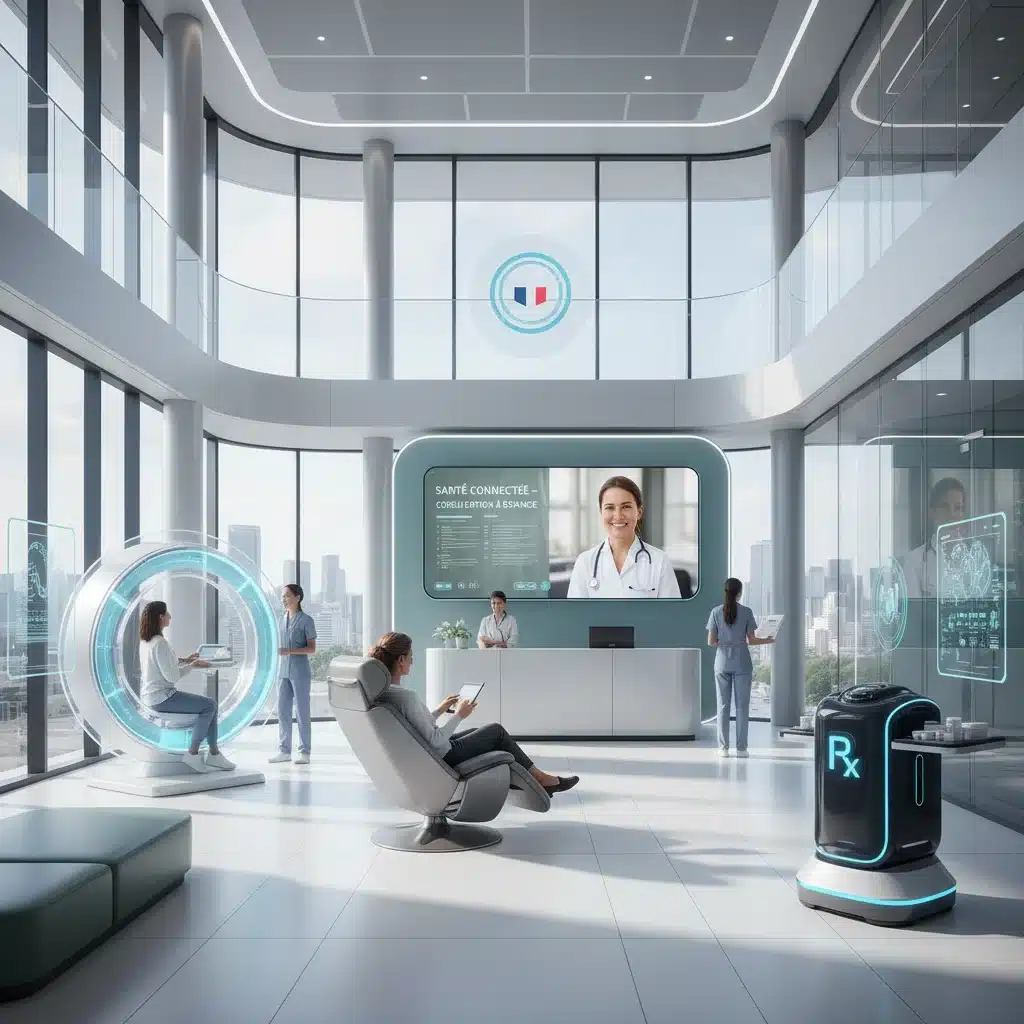 Technologies de santé connectée et innovations médicales en France, au service du bien-être des patients.