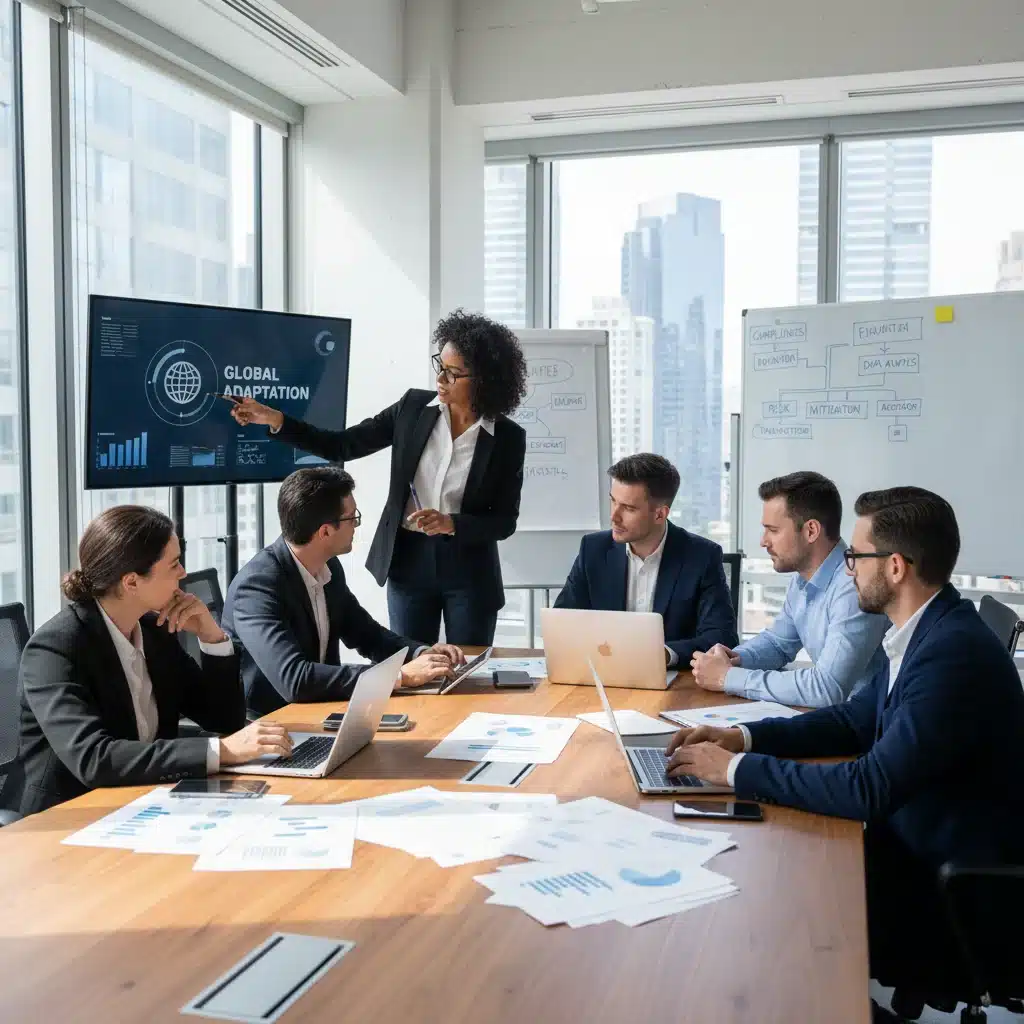 Professionnels en réunion analysant les nouvelles mesures d'aides d'État et leurs impacts sur la stratégie d'entreprise.