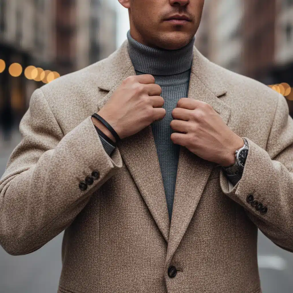 Détail d'un blazer texturé oversize et d'un col roulé, illustrant la tendance du confort chic pour l'automne 2026.