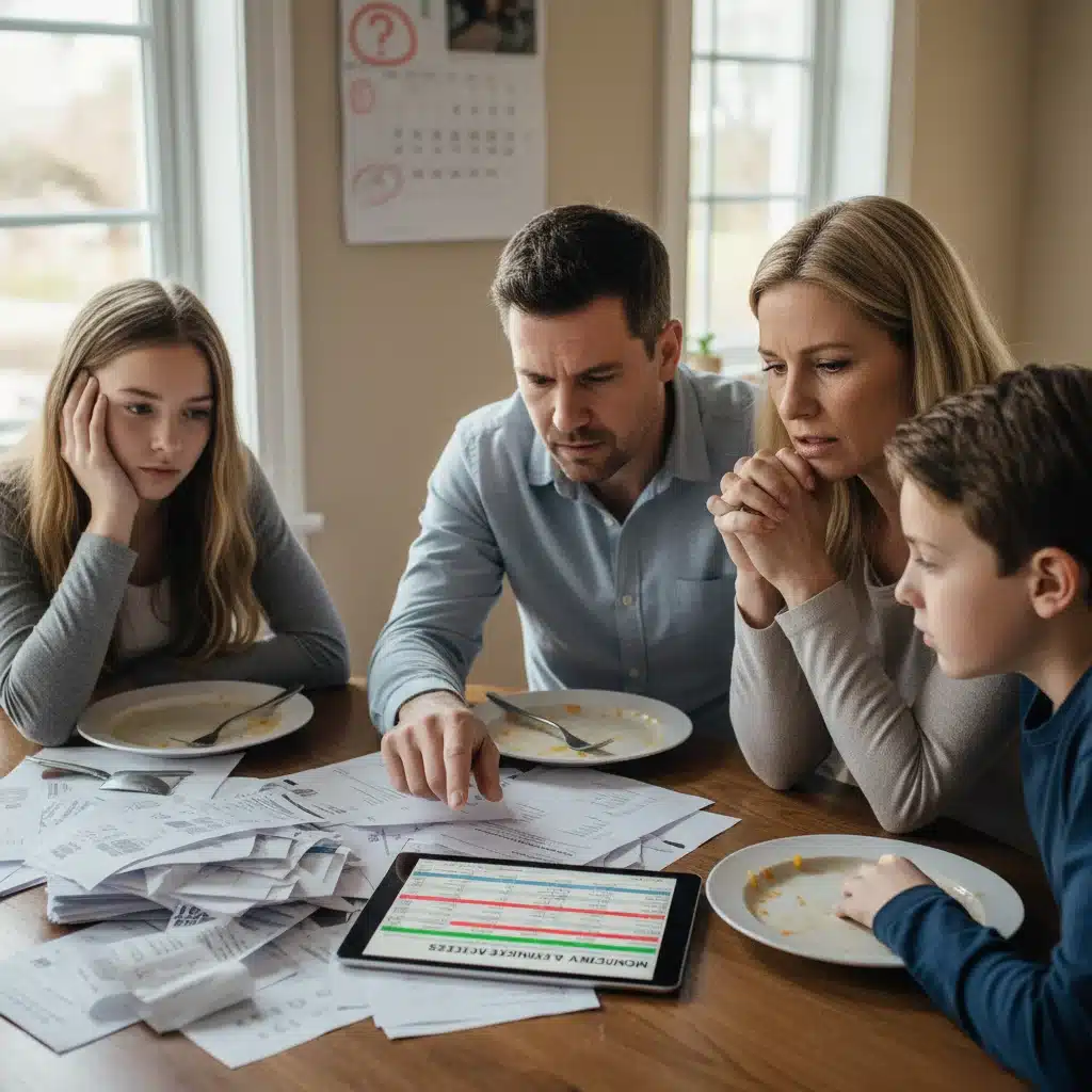 Famille française analysant son budget face à la hausse des prix des biens essentiels.