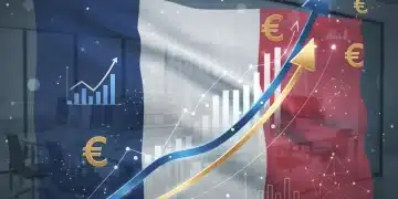 Graphique économique et drapeau français symbolisant la Loi de Finances 2026 et son impact sur les entreprises.
