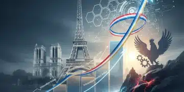 Graphiques de croissance économique et symboles de prospérité en France
